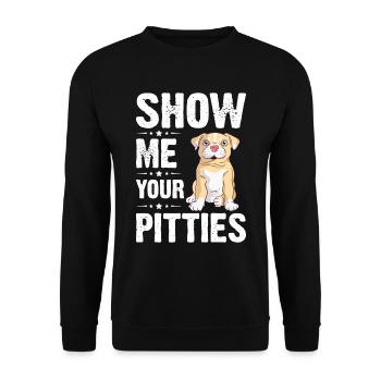 Pitbull Bulldog Terrier Chien Chien Chien Amoureux - Sweat-shirt Unisexe - noir - Devant - Alina (178cm) & Michal (187cm)