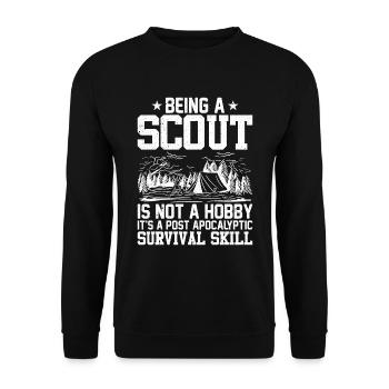 Ein Scout Zu Sein Ist Kein Hobby -Scout -Geschenk - Unisex Pullover - Schwarz - Vorne - Alina (178cm) & Michal (187cm)