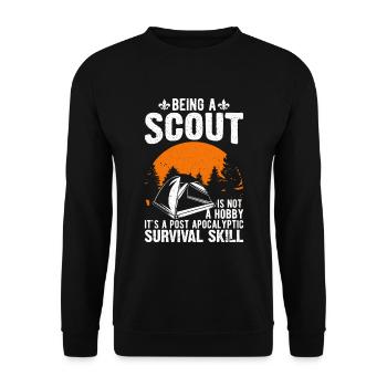 Ein Scout Zu Sein Ist Kein Hobby -Scout -Geschenk - Unisex Pullover - Schwarz - Vorne - Alina (178cm) & Michal (187cm)