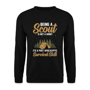 Ein Scout Zu Sein Ist Kein Hobby -Scout -Geschenk - Unisex Pullover - Schwarz - Vorne - Alina (178cm) & Michal (187cm)