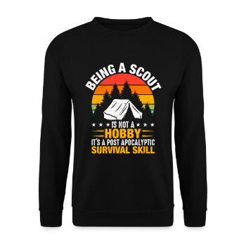 Ein Scout Zu Sein Ist Kein Hobby -Scout -Geschenk - Unisex Pullover - Schwarz - Vorne - Alina (178cm) & Michal (187cm)