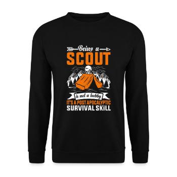 Ein Scout Zu Sein Ist Kein Hobby -Scout -Geschenk - Unisex Pullover - Schwarz - Vorne - Alina (178cm) & Michal (187cm)