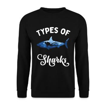 Always be yourself You can be a shark - Unisex Sweatshirt - black - Front - Alina (178cm) & Michal (187cm)