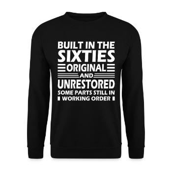 Built sixties original 50th birthday - Unisex Sweatshirt - black - Front - Alina (178cm) & Michal (187cm)
