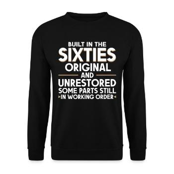 Built sixties original 50th birthday - Unisex Sweatshirt - black - Front - Alina (178cm) & Michal (187cm)