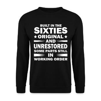 Built sixties original 50th birthday - Unisex Sweatshirt - black - Front - Alina (178cm) & Michal (187cm)