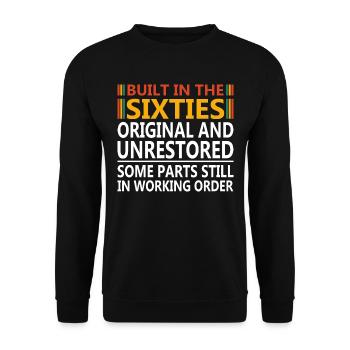 Built sixties original 50th birthday - Unisex Sweatshirt - black - Front - Alina (178cm) & Michal (187cm)