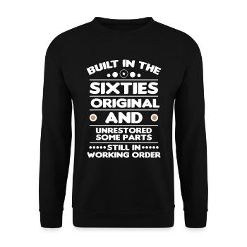 Built sixties original 50th birthday - Unisex Sweatshirt - black - Front - Alina (178cm) & Michal (187cm)