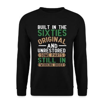 Built sixties original 50th birthday - Unisex Sweatshirt - black - Front - Alina (178cm) & Michal (187cm)