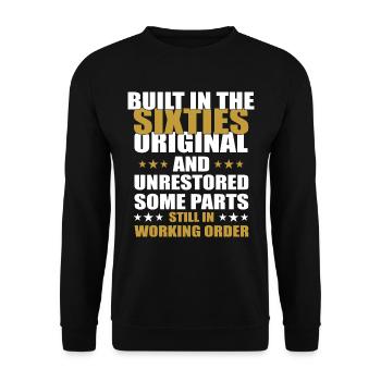 Built sixties original 50th birthday - Unisex Sweatshirt - black - Front - Alina (178cm) & Michal (187cm)