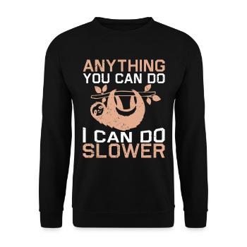 Sommeil paresseux Dicton - Sweat-shirt Unisexe - noir - Devant - Alina (178cm) & Michal (187cm)