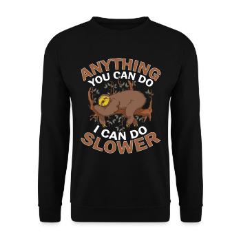 Sloth Sleep Saying - Unisex Sweatshirt - black - Front - Alina (178cm) & Michal (187cm)
