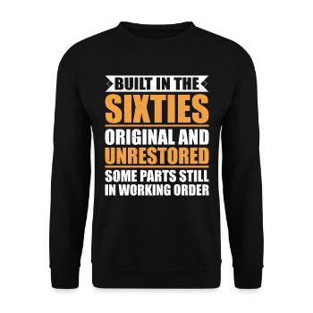 Built sixties original 50th birthday - Unisex Sweatshirt - black - Front - Alina (178cm) & Michal (187cm)