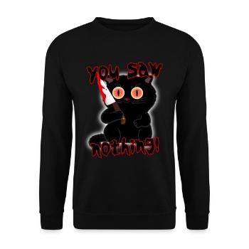 Halloween chat effrayant tu n’as rien vu chat noir - Sweat-shirt Unisexe - noir - Devant - Alina (178cm) & Michal (187cm)