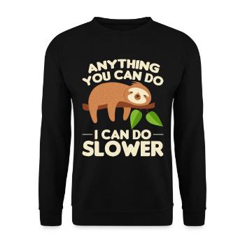Sommeil paresseux Dicton - Sweat-shirt Unisexe - noir - Devant - Alina (178cm) & Michal (187cm)