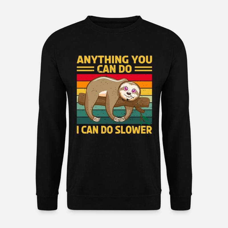 Faultier Schlaf Spruch - Unisex Pullover - Schwarz