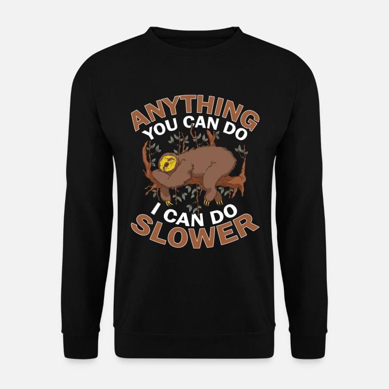 Faultier Schlaf Spruch - Unisex Pullover - Schwarz