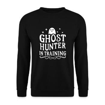 Paranormaler Ermittler Ghost Hunter in Training - Unisex Pullover - Schwarz - Vorne - Alina (178cm) & Michal (187cm)