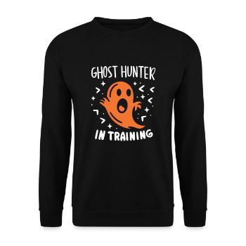 Paranormaler Ermittler Ghost Hunter in Training - Unisex Pullover - Schwarz - Vorne - Alina (178cm) & Michal (187cm)