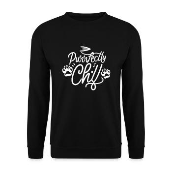 Purrfectly Chill Chat Disant Chat - Sweat-shirt Unisexe - noir - Devant - Alina (178cm) & Michal (187cm)