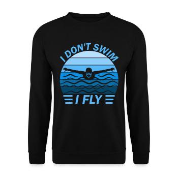 Schwimmen Schwimmbutterfly Bademeister - Unisex Pullover - Schwarz - Vorne - Alina (178cm) & Michal (187cm)