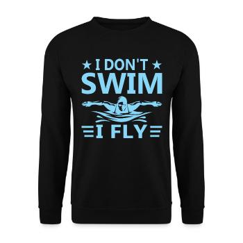 Schwimmen Schwimmbutterfly Bademeister - Unisex Pullover - Schwarz - Vorne - Alina (178cm) & Michal (187cm)