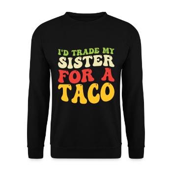 Cinco De May Outfit Taco Mexicain - Sweat-shirt Unisexe - noir - Devant - Alina (178cm) & Michal (187cm)