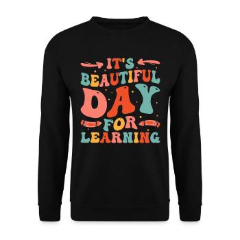 Schöner Tag, Um Einhornlehrer -Schüler Zu Lernen - Unisex Pullover - Schwarz - Vorne - Alina (178cm) & Michal (187cm)