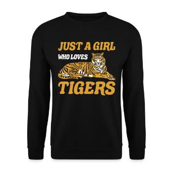 Girl Who Loves Tiger Tiger Animal Lover - Unisex Sweatshirt - black - Front - Alina (178cm) & Michal (187cm)