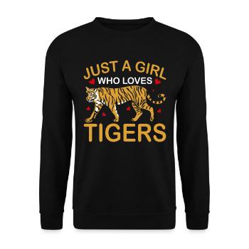 Girl Who Loves Tiger Tiger Animal Lover - Unisex Sweatshirt - black - Front - Alina (178cm) & Michal (187cm)