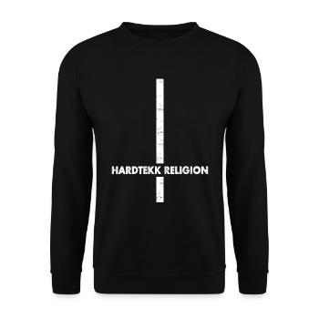 Hardtekk - Merch - Tekk - Gift - Cross - Unisex Sweatshirt - black - Front - Alina (178cm) & Michal (187cm)