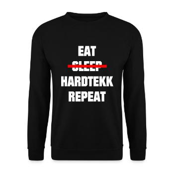 Hardtekk - Merch - Tekk - Gift - Unisex Sweatshirt - black - Front - Alina (178cm) & Michal (187cm)