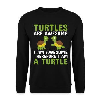 Turtles -Sea Turtle -Hawaiian - Unisex Sweatshirt - black - Front - Alina (178cm) & Michal (187cm)
