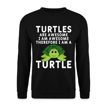 Turtles -Sea Turtle -Hawaiian - Unisex Sweatshirt - black - Front - Alina (178cm) & Michal (187cm)