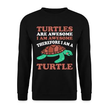 Turtles -Sea Turtle -Hawaiian - Unisex Sweatshirt - black - Front - Alina (178cm) & Michal (187cm)