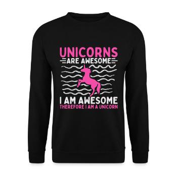 Les licornes sont géniales, je suis une licorne - Sweat-shirt Unisexe - noir - Devant - Alina (178cm) & Michal (187cm)