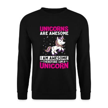 Les licornes sont géniales, je suis une licorne - Sweat-shirt Unisexe - noir - Devant - Alina (178cm) & Michal (187cm)