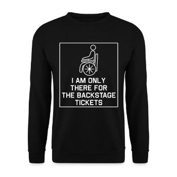 Amputation Überlebende Behinderten Rollstuhlkostüm - Unisex Pullover - Schwarz - Vorne - Alina (178cm) & Michal (187cm)