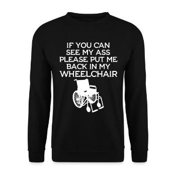 Amputation Überlebende Behinderten Rollstuhlkostüm - Unisex Pullover - Schwarz - Vorne - Alina (178cm) & Michal (187cm)