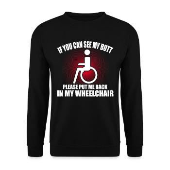 Amputation Überlebende Behinderten Rollstuhlkostüm - Unisex Pullover - Schwarz - Vorne - Alina (178cm) & Michal (187cm)