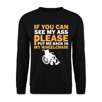 Amputation Überlebende Behinderten Rollstuhlkostüm - Unisex Pullover - Schwarz - Vorne - Alina (178cm) & Michal (187cm)