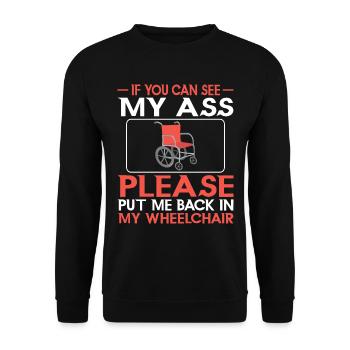 Amputation Überlebende Behinderten Rollstuhlkostüm - Unisex Pullover - Schwarz - Vorne - Alina (178cm) & Michal (187cm)