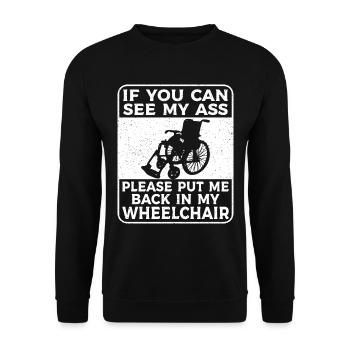 Amputation Überlebende Behinderten Rollstuhlkostüm - Unisex Pullover - Schwarz - Vorne - Alina (178cm) & Michal (187cm)