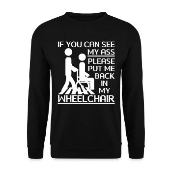 Amputation Überlebende Behinderten Rollstuhlkostüm - Unisex Pullover - Schwarz - Vorne - Alina (178cm) & Michal (187cm)