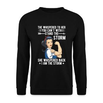 They whispered that they didn't want to talk to the stormwomen. - Unisex Sweatshirt - black - Front - Alina (178cm) & Michal (187cm)