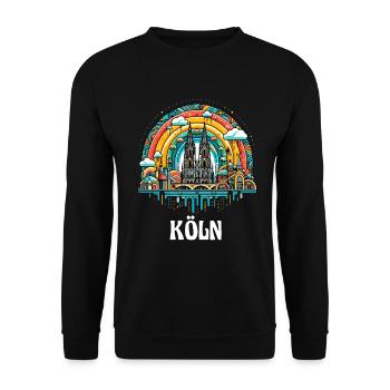 Köln Domstadt Kölner Dom Kölsch Karneval Alaaf Fun - Unisex Pullover - Schwarz - Vorne - Alina (178cm) & Michal (187cm)