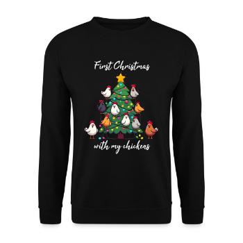 Noël avec des poules poulailler propriétaire de poulailler - Sweat-shirt Unisexe - noir - Devant - Alina (178cm) & Michal (187cm)