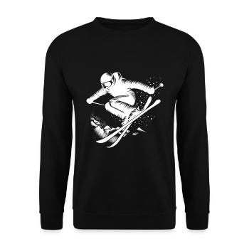 Ski Jumping Skiing Snow Slope Ski Holiday Fun - Unisex Sweatshirt - black - Front - Alina (178cm) & Michal (187cm)