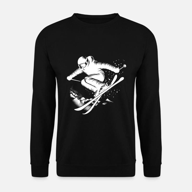 Saut à ski, Ski, Piste, Ski, Vacances, plaisir - Sweat-shirt Unisexe - noir