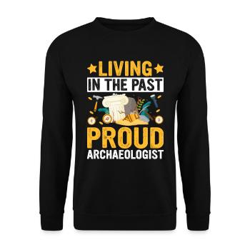 Funny archaeology design for future - Unisex Sweatshirt - black - Front - Alina (178cm) & Michal (187cm)